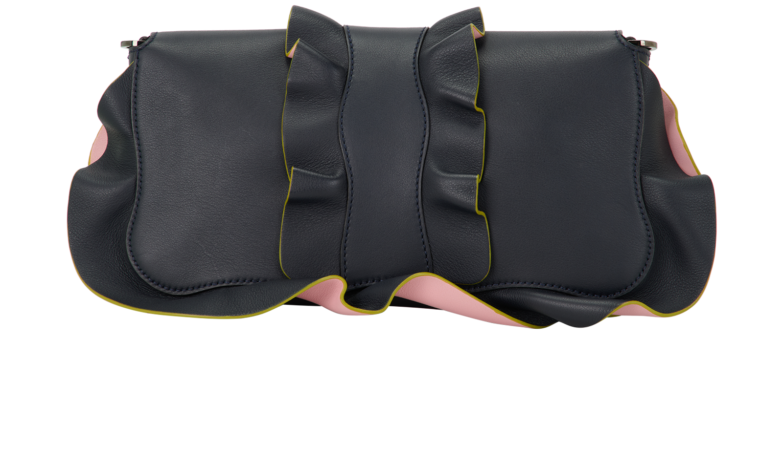 Waves Baguette, &pound;750, Handbags, Navy, Leather, Back view